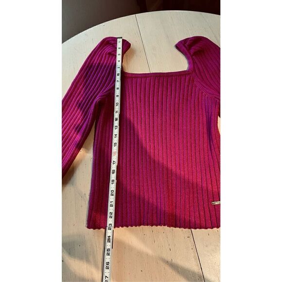 MARC NEW YORK KNIT RIBBED SWEATER PUFF SHOULDER SLEEVE SZ 12 - 14 - Picture 5 of 8